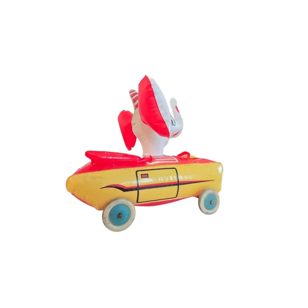 Rare Made In Japan Blow Up Car Elephant‎ CADILLAC Rare Pull Toy